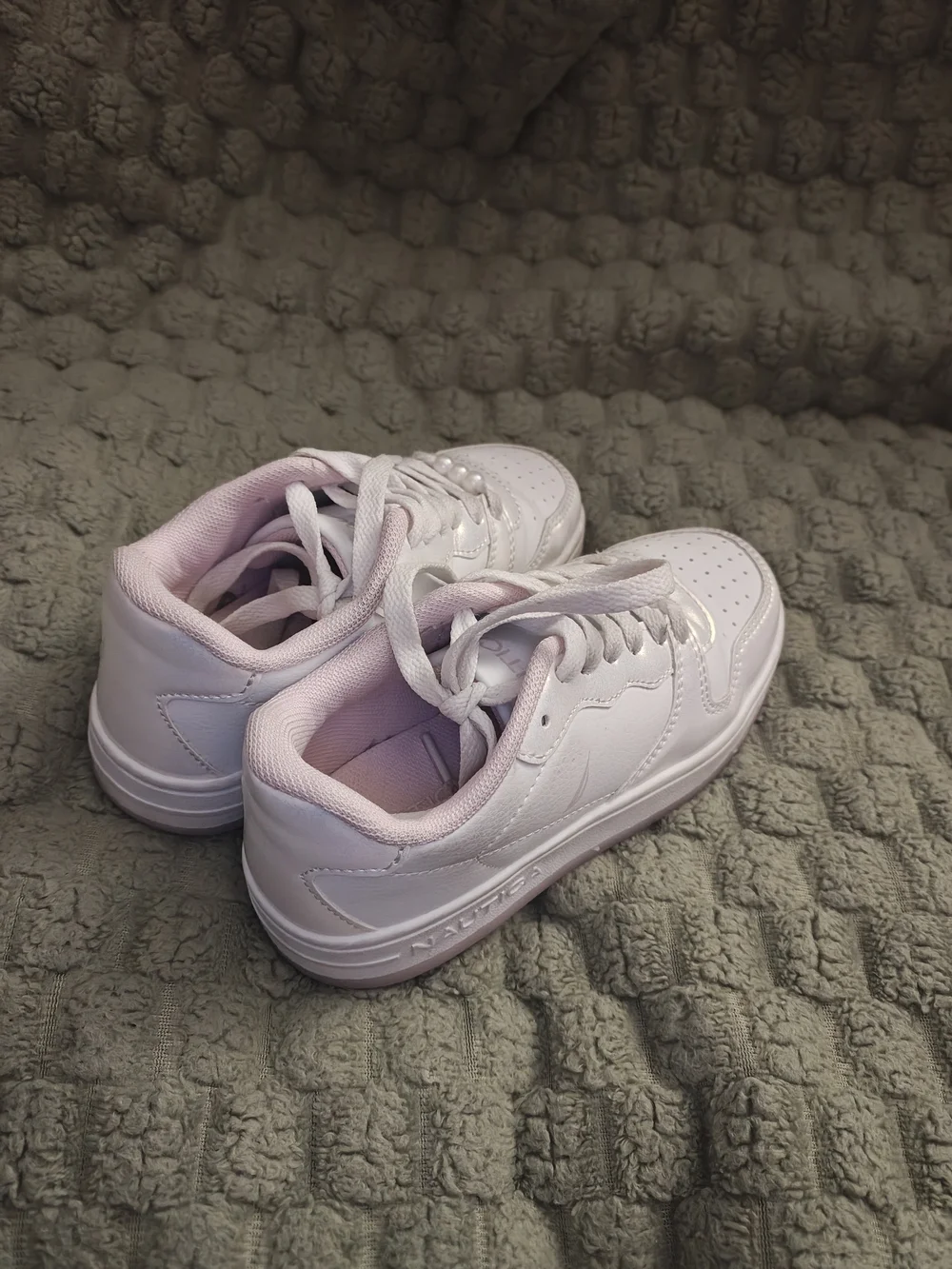 Nautica Pink & White Leather Sneakers